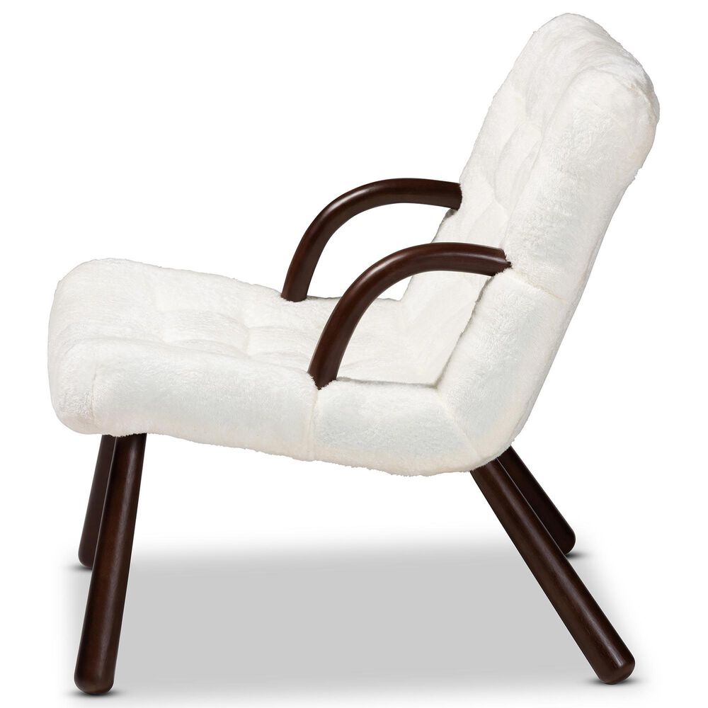 Baxton Studio Eisa Accent Chair in White, , large