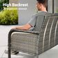 HOMLUX 4-Piece Patio Conversation Set with Grey Wicker in Dark Gray, , large