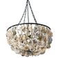 Creative Coop Ostra 29" Oyster Shell Chandelier with Black and Natural Shade, , large