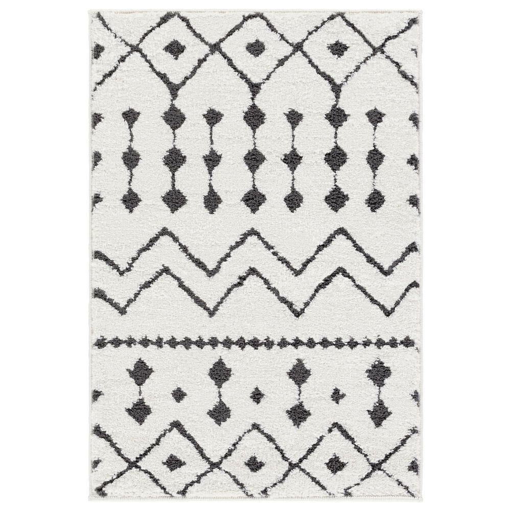 Surya Moroccan Shag 2" x 3" Black and White Area Rug, , large
