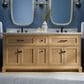 Kohler Charlemont 72" Double Bathroom Vanity in Light Oak with 3 cm White Quartz Top and Rectangular Sinks, , large