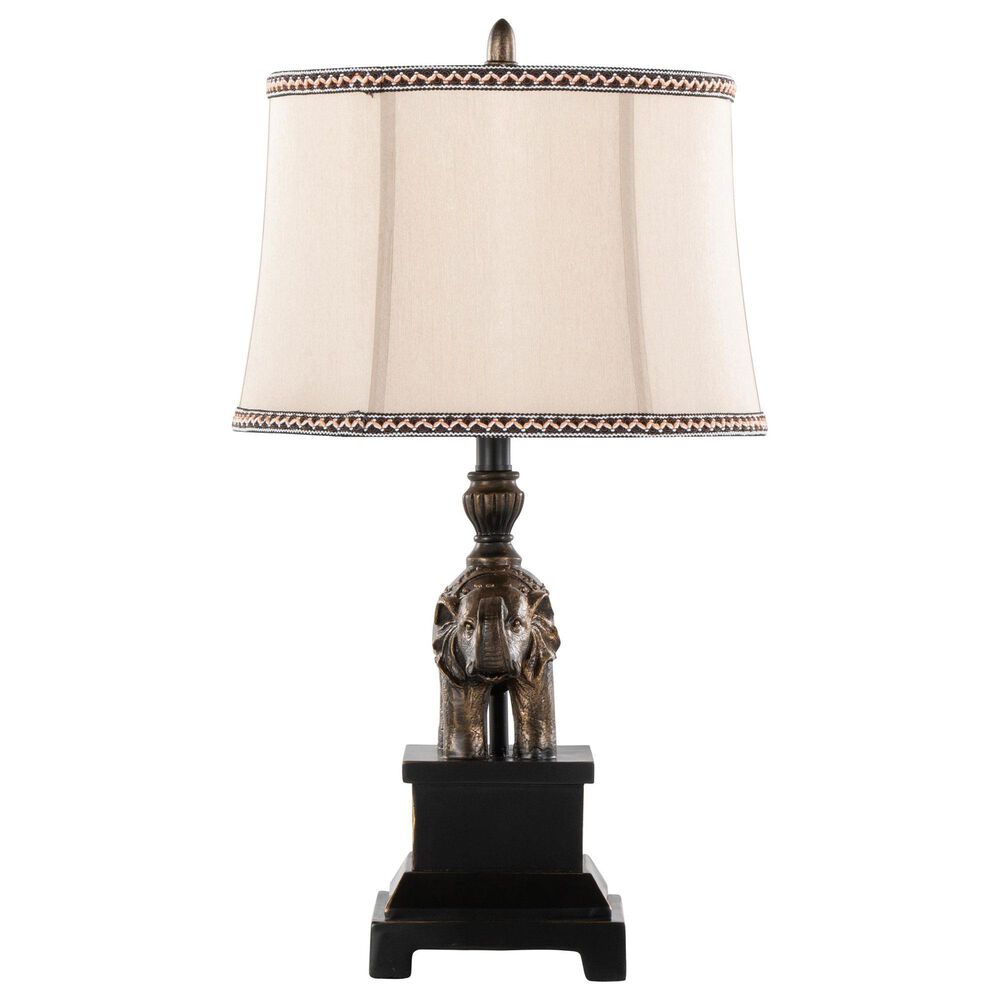 Grandview Gallery Elephant Polyresin Table Lamp in Bronze, , large