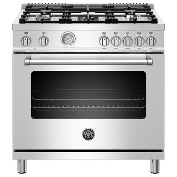 Bertazzoni Master 36" Dual Fuel Range in Stainless Steel, , large
