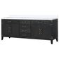 Lexora Home Laurel 84" Double Bathroom Vanity in Black Oak with White Cultured Marble Top and Rectangular Sinks, , large