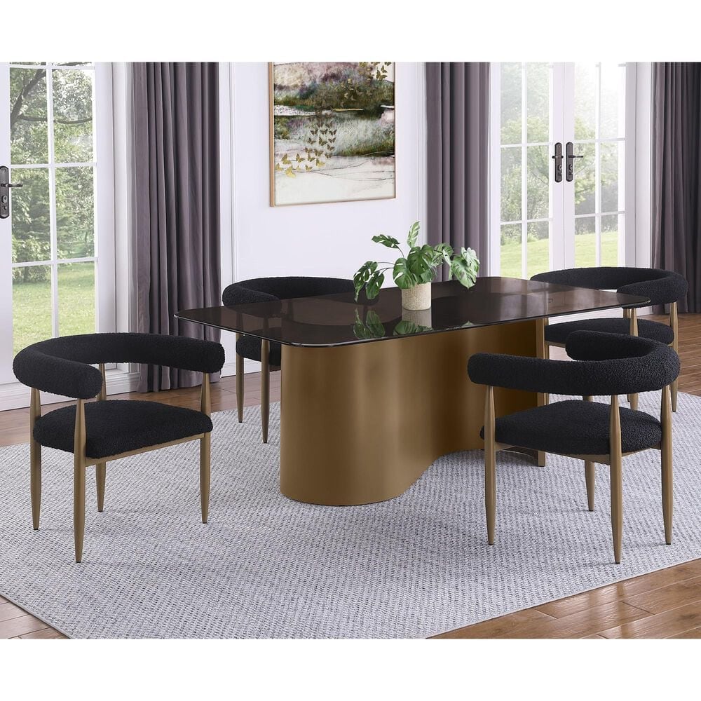 COASTER Edson 5-Piece Rectangular Dining Set in Golden Bronze and Black, , large