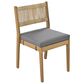 Hearth and Haven 5-Piece Outdoor Wooden Dining Set with U-Leg Table and Cushioned Chairs in Gray, , large