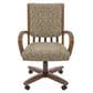 CHROMCRAFT Dining Arm Chair in Noriko Earth Upholstery and Walnut Finish, , large