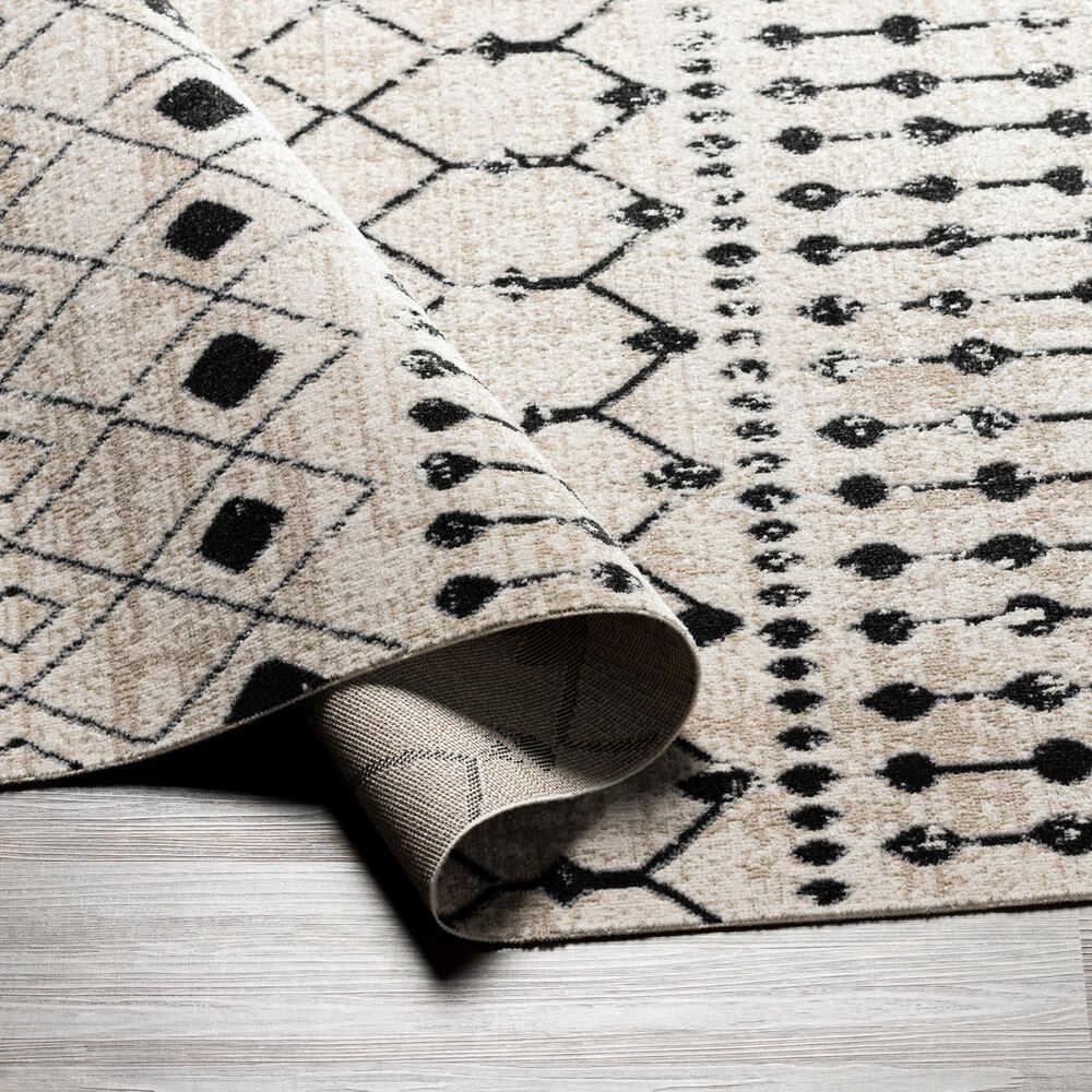 Surya Lavadora 7&#39;10&quot; x 10&#39; Black, Gray, Light Beige and Cream Area Rug, , large
