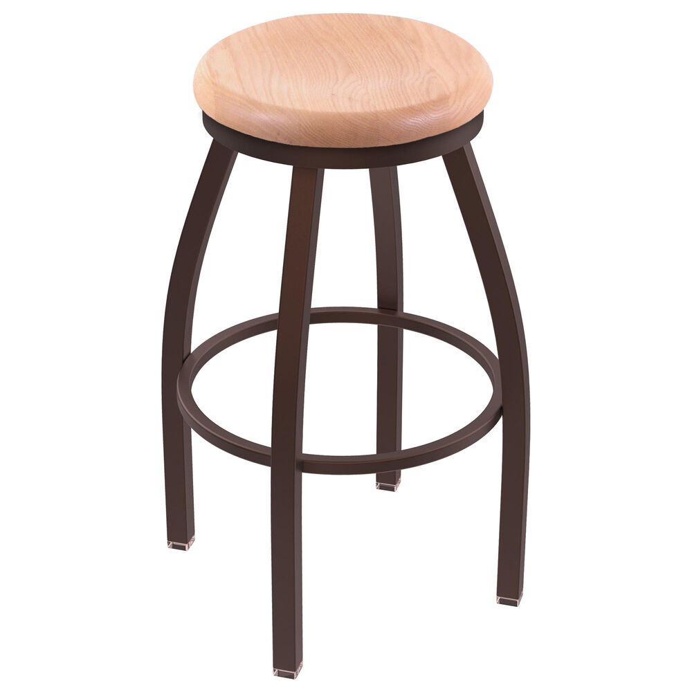 Holland Bar Stool 802 Misha 25" Swivel Counter Stool with Bronze and Natural Oak Seat, , large