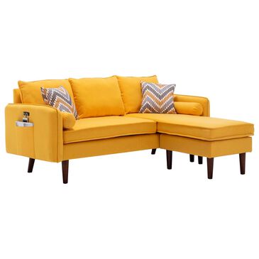 Lilola Home Mia Sofa with Chaise in Yellow, , large