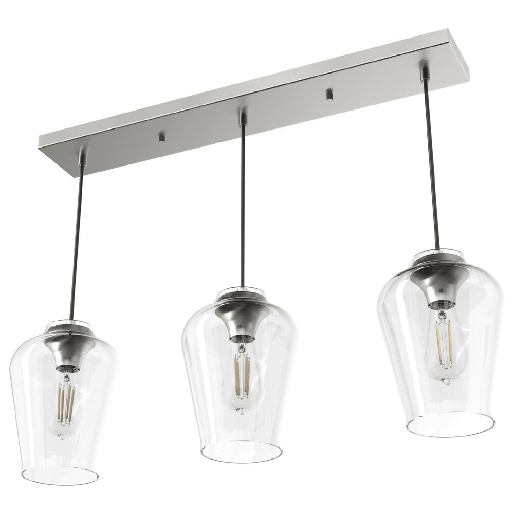 Hunter Vidria 3-Light Linear Pendant Cluster in Brushed Nickel, , large