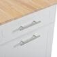 HOMLUX 47" Fluted Kitchen Island with Trash Can Storage Cabinet in White and Natural, , large
