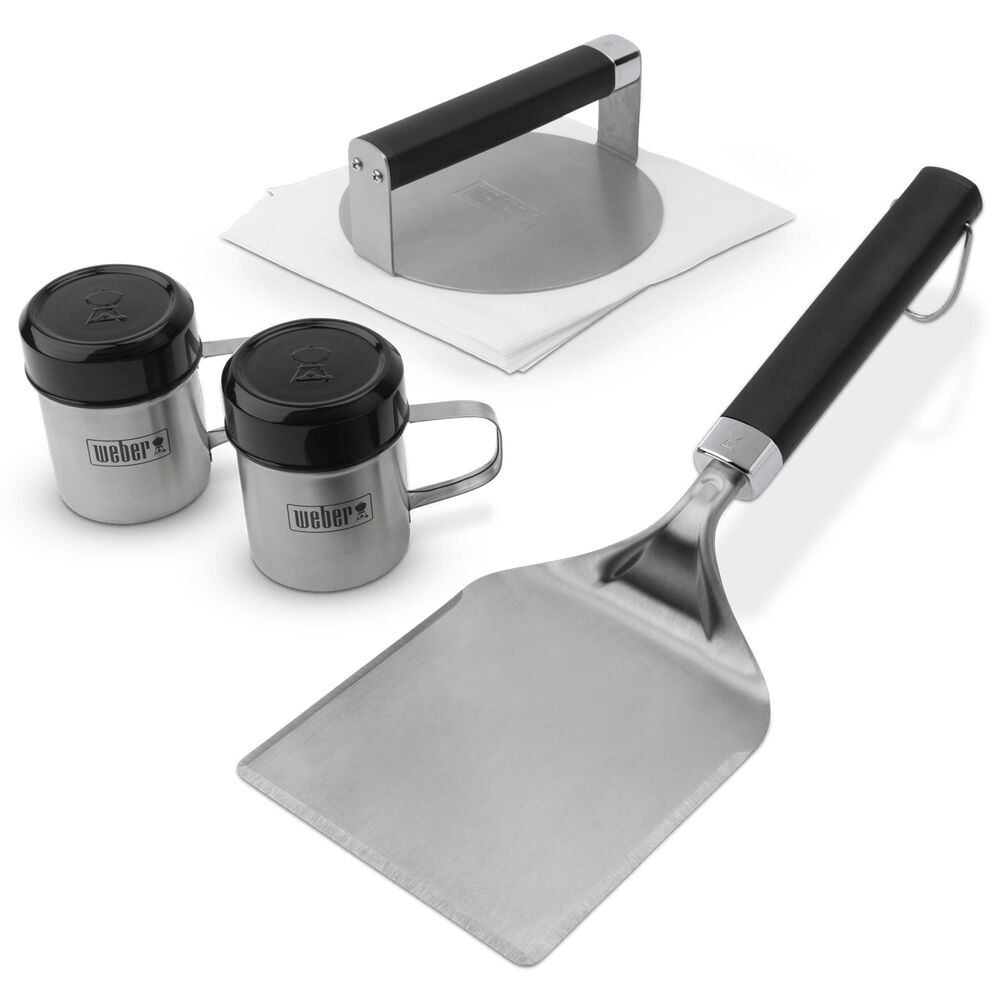 Weber Smashed Burger Set in Stainless Steel, , large