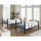 Linon Home Decor Heavy Twin Over Twin Bunk Bed in Black, , large