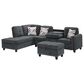 HOMLUX 94.49" L-Shaped Modular Sectional Sofa with Storage Ottoman and Cup Holders in Dark Gray, , large
