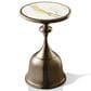 Furniture of America Gleam Round End Table in Antique Brass and White, , large