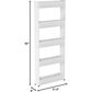 Timberlake Lavish Home Slim Slide Out 5 -Tier Storage Tower with Wheels in White, , large