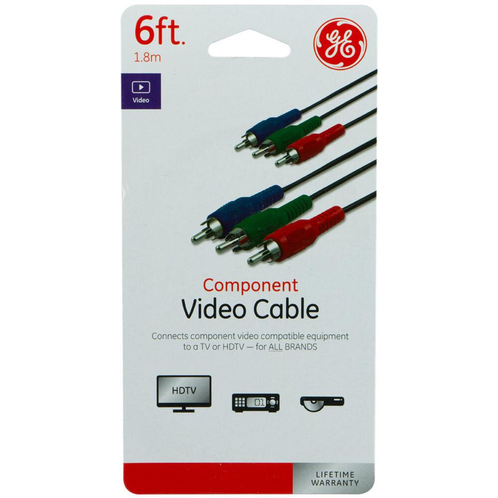 GE 6" Component Video Cable, , large