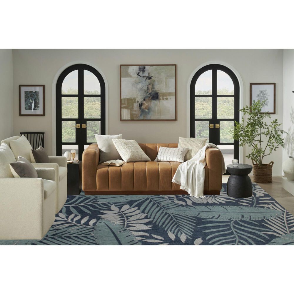 Nourison Garden Oasis GOA02 Navy 9&#39; x 12&#39; Indoor/Outdoor Area Rug, , large