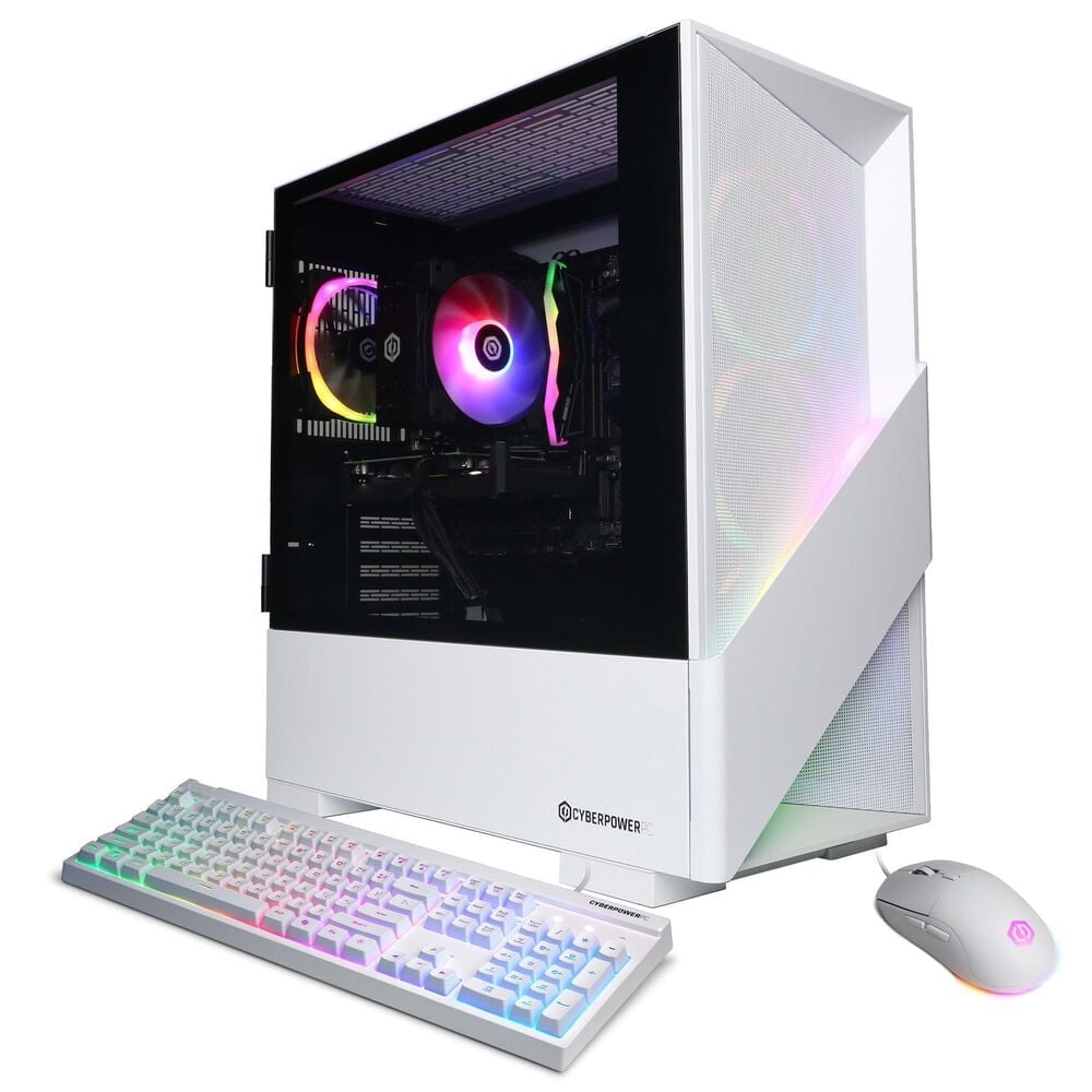 CyberPowerPC Gamer Xtreme Gaming Desktop | Intel Core i5 14400F - 16GB RAM - AMD Radeon RX 9060 XT Graphics - 1TB SSD in White, , large