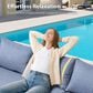 HOMLUX 5-Piece Modular Rattan Outdoor Patio Furniture Set in Denim Blue, , large