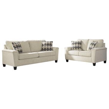 Ashley Abinger Stationary Sofa and Loveseat Set in Natural, , large