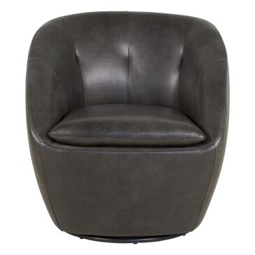 Flexsteel Wade Leather Swivel Chair in Taupe, , large