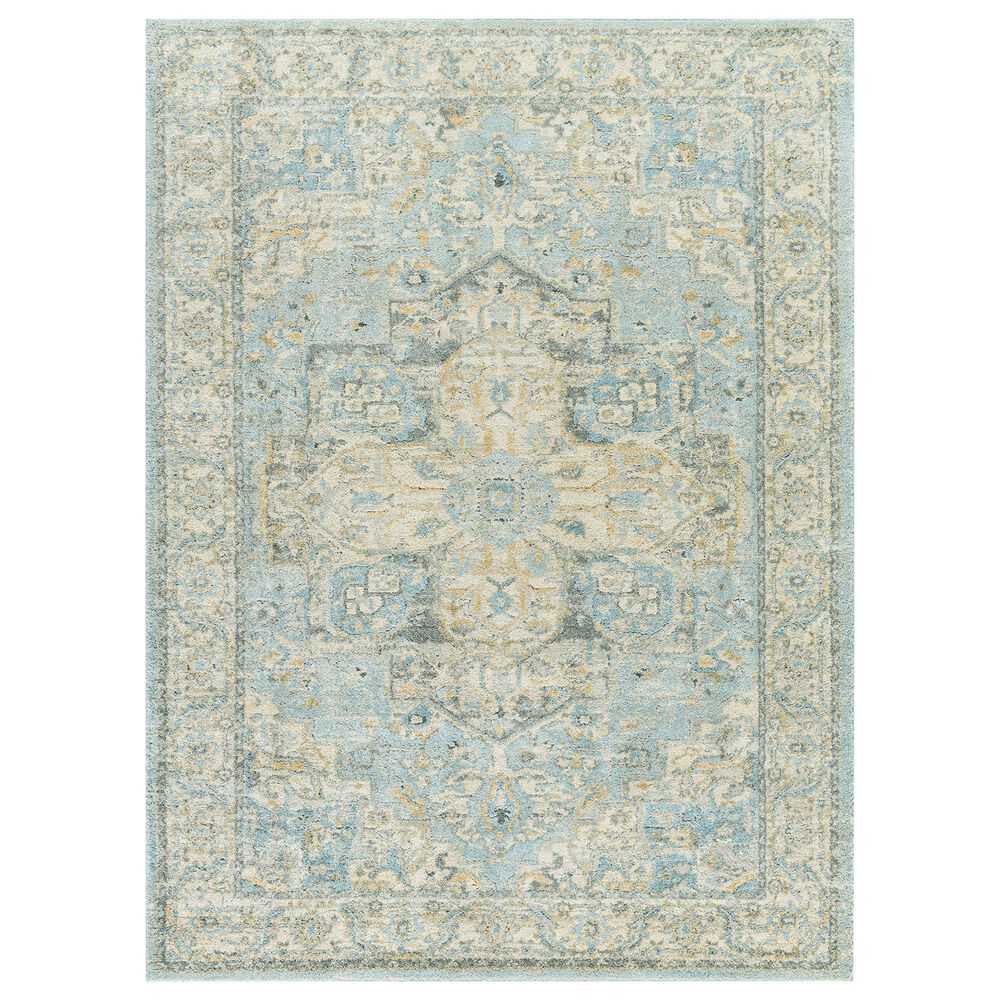 Surya Avellino 9"2" x 12" Light Beige, Pale Blue, Gray, Denim, Tan, Deep Teal and Light Olive Area Rug, , large