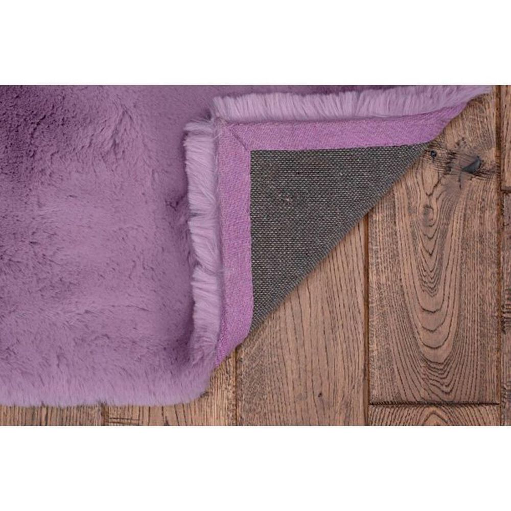 Linon Maven Faux Rabbit 5&#39; x 7&#39; Lavender Area Rug, , large