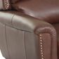 Chateau d"Ax Stationary Leather Sofa and Recliner Set in Red Brown, , large