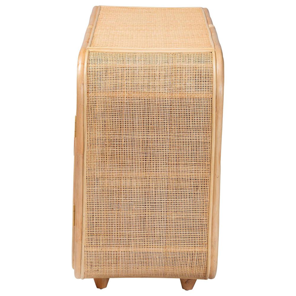 Baxton Studio Evania 3-Door Rattan Storage Cabinet in Natural, , large