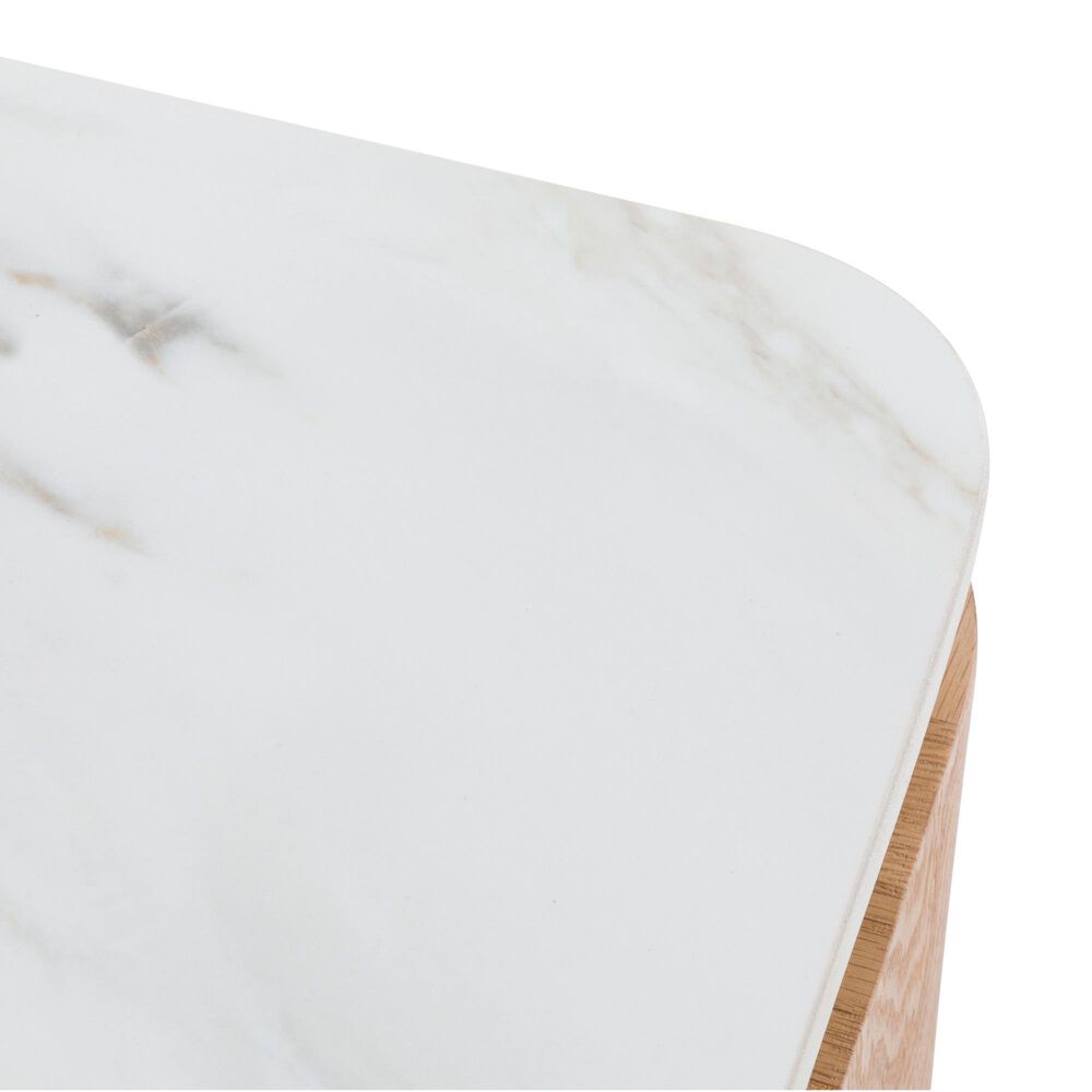 Fairfield Chair Portobello Square End Table in White, Light Brown and Brushed Brass, , large