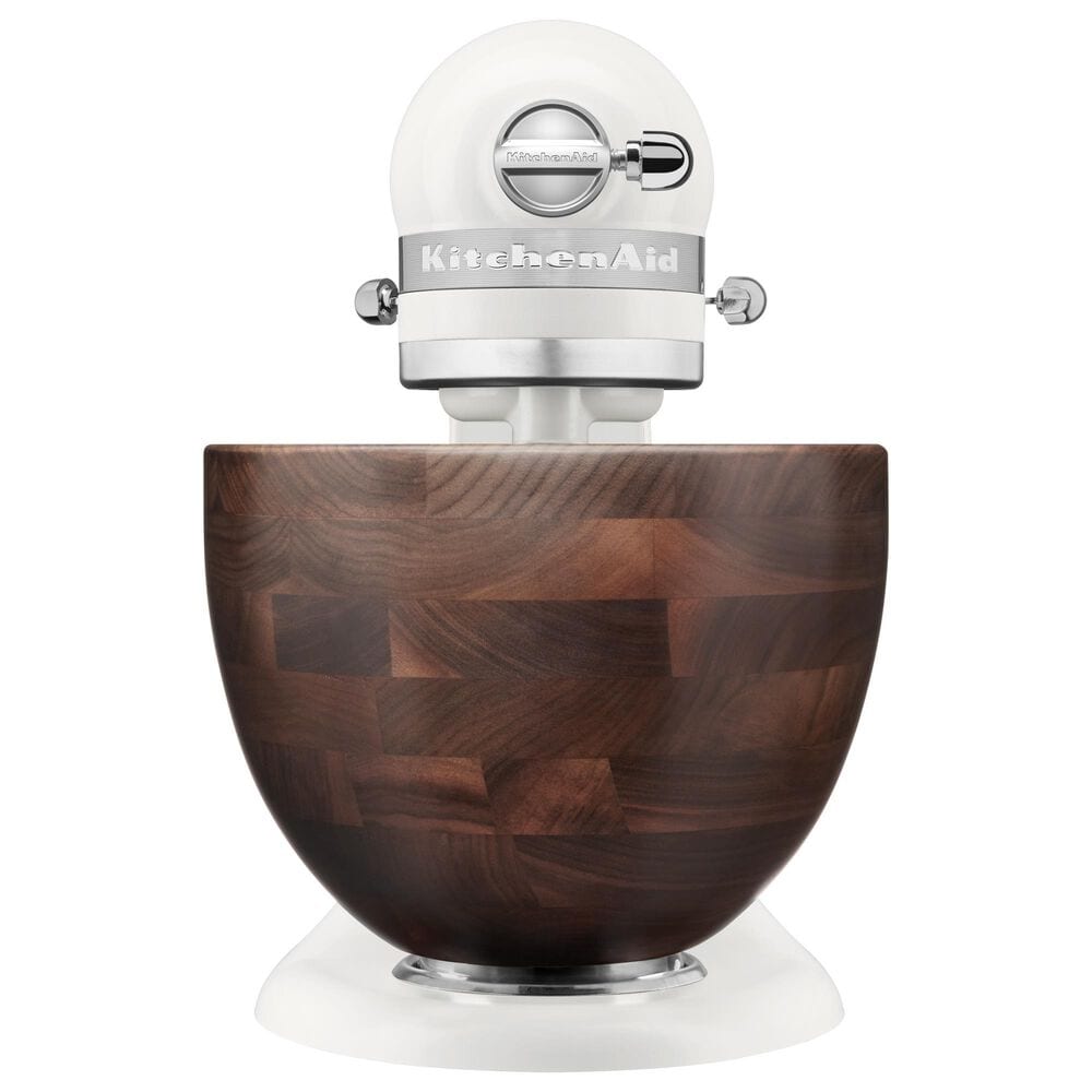 KitchenAid 5-Quart Tilt-Head Stand Mixer with Walnut Wood Bowl in Porcelain White, , large