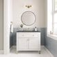 James Martin Vanities Chicago 36" Single Bathroom Vanity in Glossy White with 3 cm Parisien Bleu Quartz Top and Rectangular Sink, , large