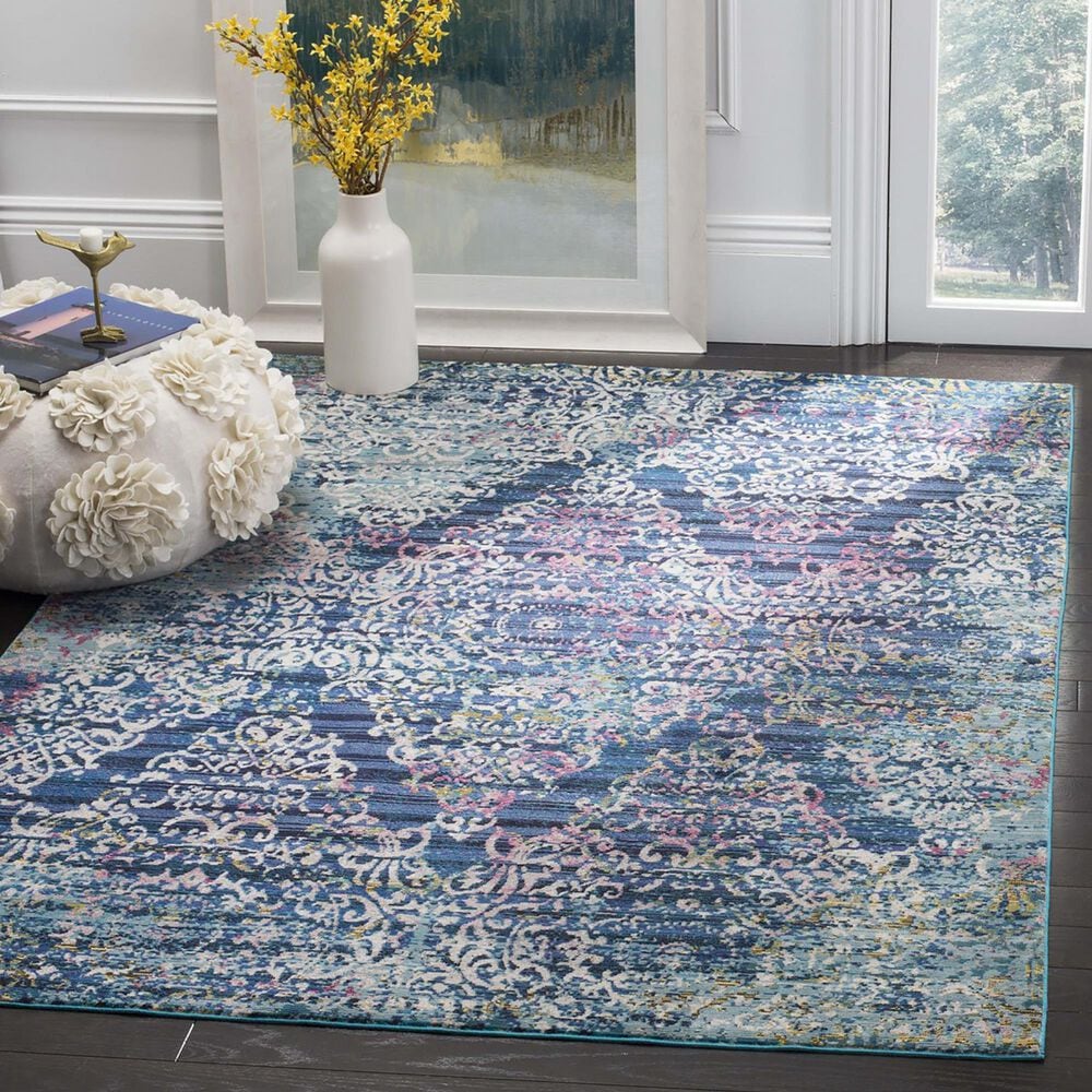 Safavieh Aria Damask 9&#39; x 12&#39; Blue and Multicolor Area Rug, , large
