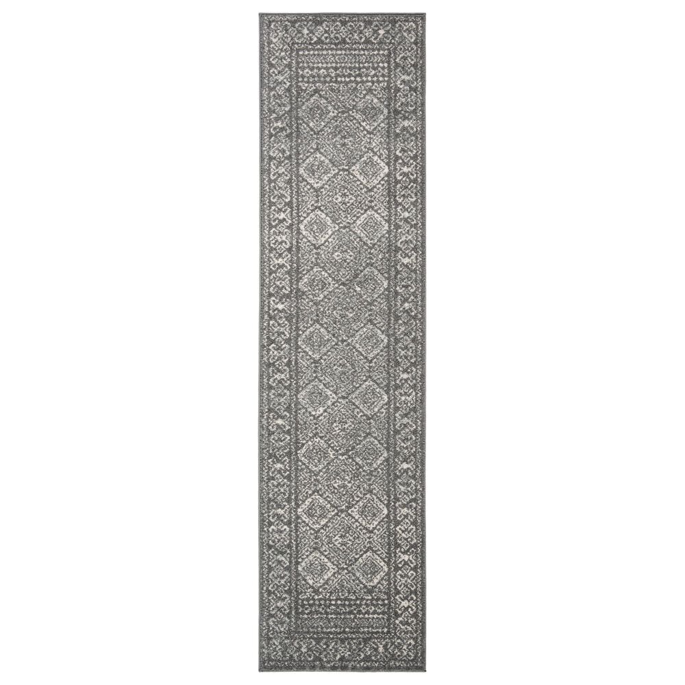 Safavieh Tulum 2" x 8" Dark Grey and Ivory Runner, , large