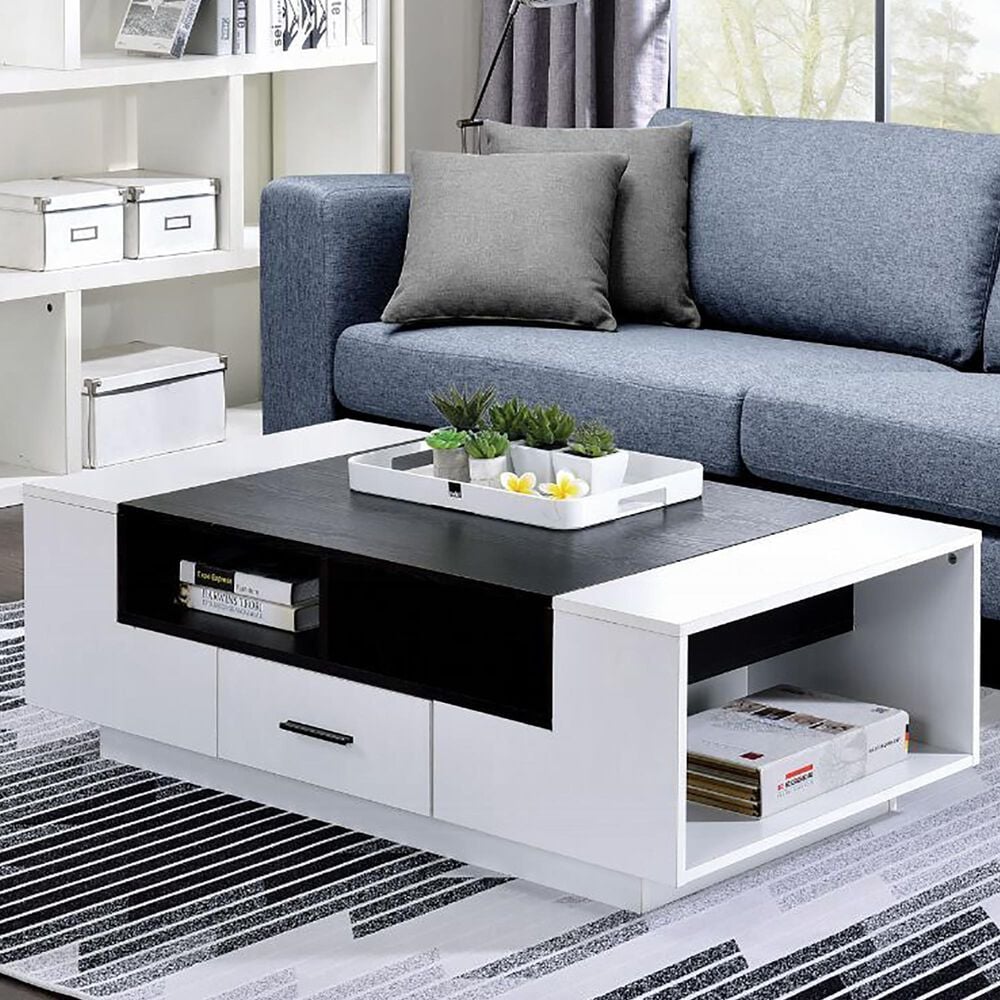 Gunnison Co. Armour Coffee Table in White/Black, , large