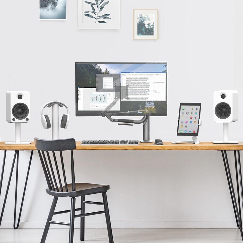 Kanto 9" Universal Desktop Speaker Stand with Cable Management in White (Set of 2), , large