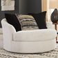 Ashley Cambri Oversized Round Swivel Chair in Snow, , large