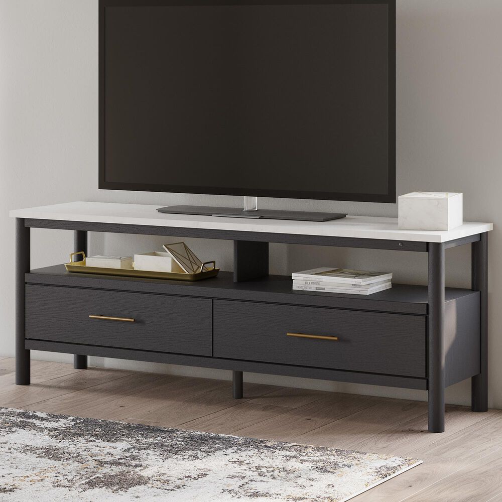 Ashley Cadmori 71" Extra Large TV Stand in Black and White, , large
