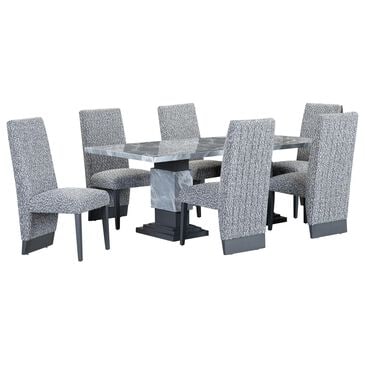 Global Furniture USA 7-Piece Rectangular Dining Set in Grey, , large
