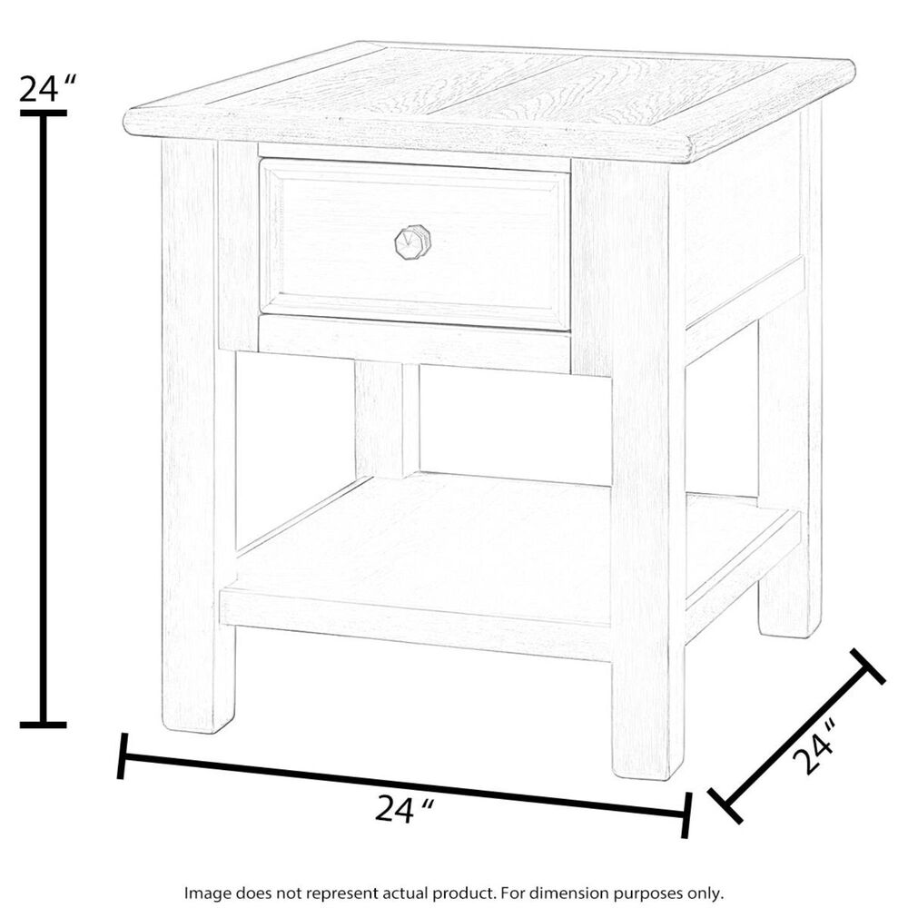 Waltham East Hampton End Table in Distressed Grey, , large