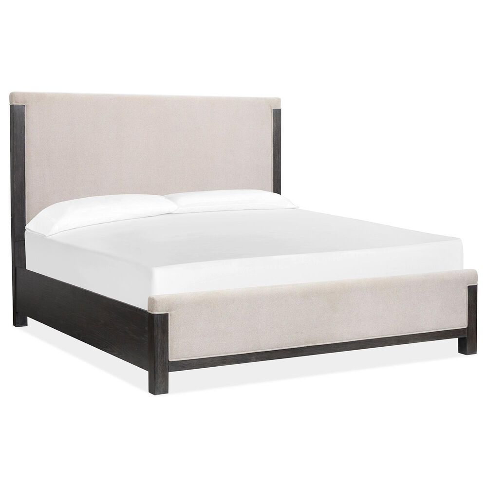 Nicolette Home Plum Creek 5 Piece King Panel Upholstered Bedroom Set in Ravenwood Black, , large