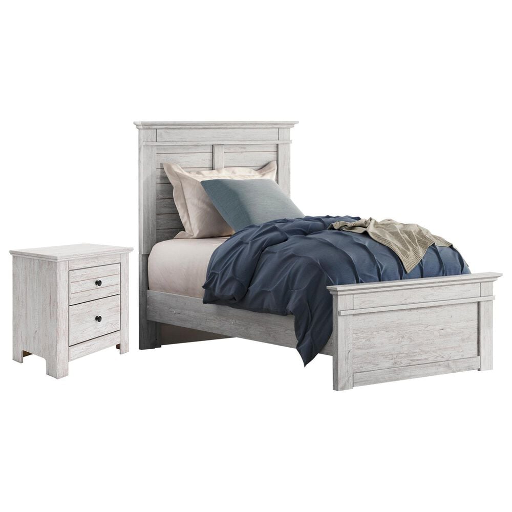 Ashley Makidern 2 Piece Twin Panel Bedroom Set in Whitewash, , large