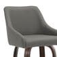 LumiSource Hannah Swivel Counter Stool with Dark Grey Faux Leather Upholstery in Walnut and Black (Set of 2), , large