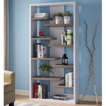 Global Movement Display Cabinet in White and Dark Taupe, , large