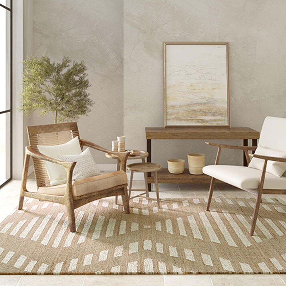 L&amp;R Resources Geoblend Southwestern 9&#39; x 12&#39; Natural and Ivory Area Rug, , large