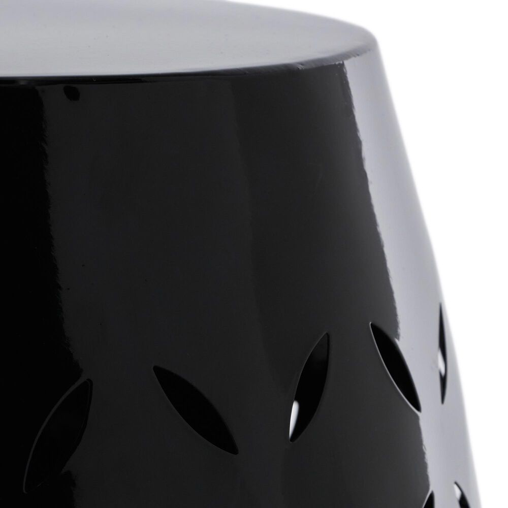 Hearth and Haven Lilac Outdoor Barrel End Table with Cylindrical Design in Black, , large
