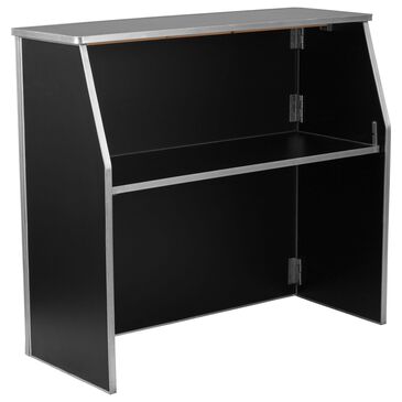 Flash Furniture Amara 4" Laminate Foldable Bar in Black, , large