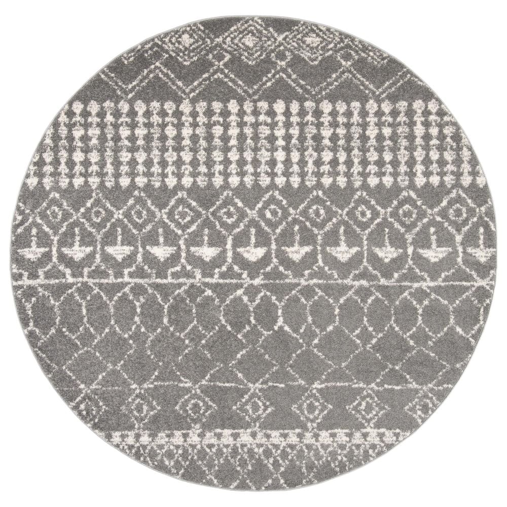 Safavieh Tulum  6"7" Round Grey and Ivory Area Rug, , large